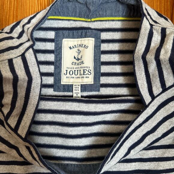 Joules nautical gray blue striped quarter sleeve midi dress SIZE 6 - Picture 3 of 4